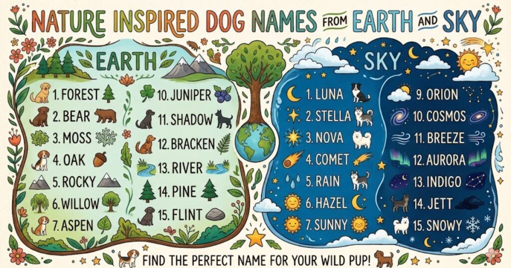 Nature Inspired Dog Names from Earth and Sky