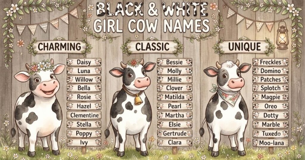 Black and White Girl Cow Names