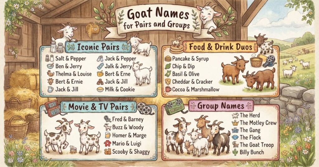Goat Names for Pairs and Groups