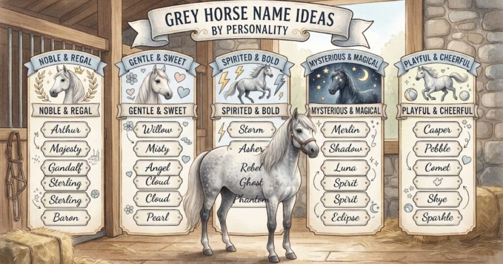 Grey Horse Name Ideas by Personality