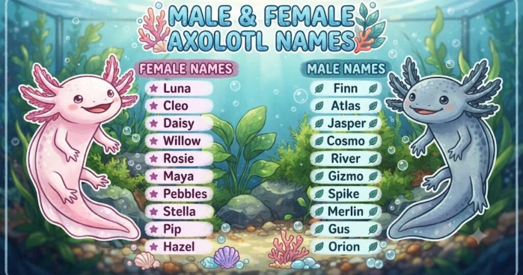 Male & Female Axolotl Names