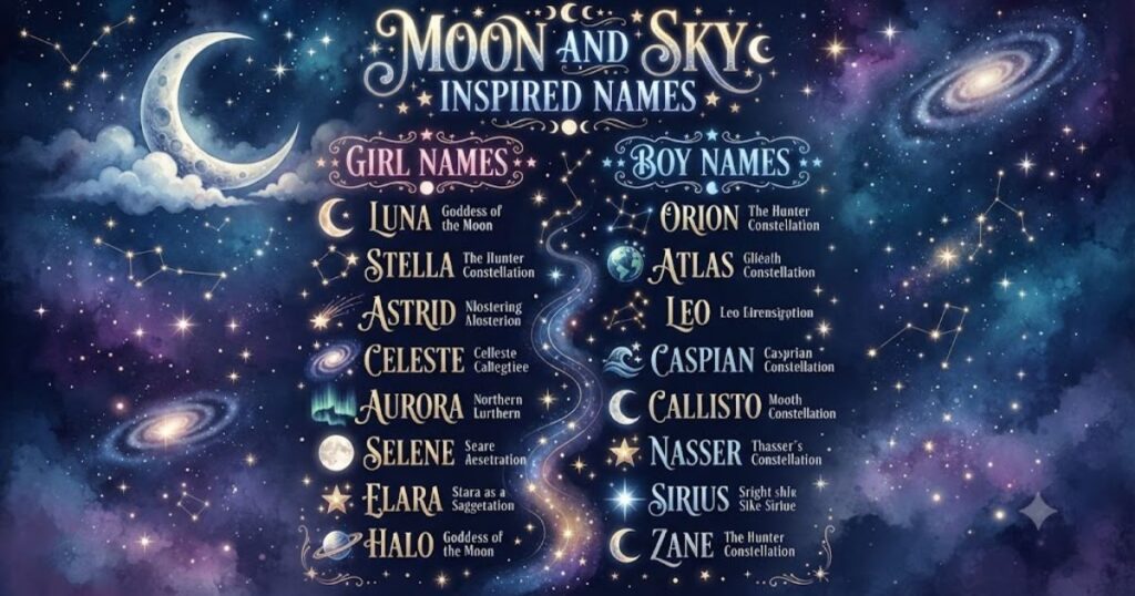 Moon and Sky Inspired Names