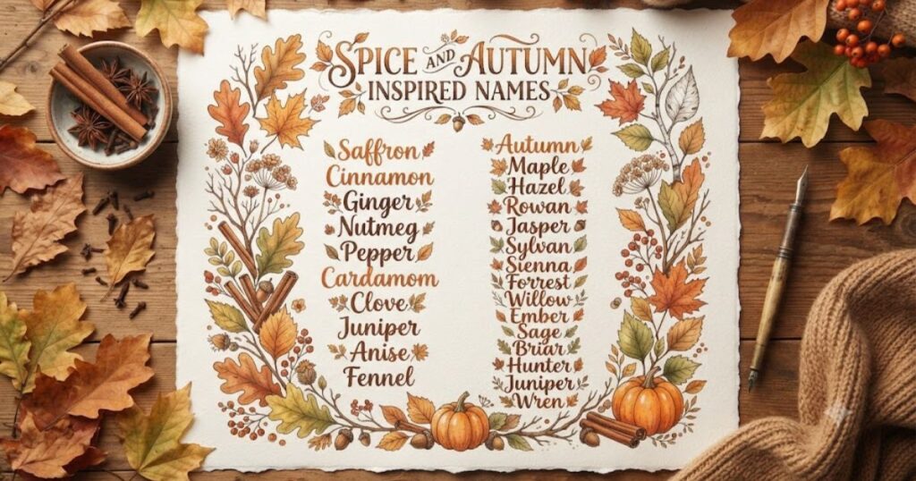 Spice and Autumn Inspired Names