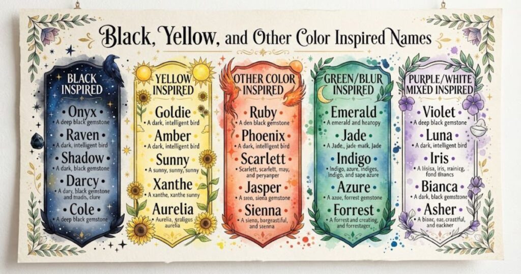 Black, Yellow, and Other Color Inspired Names