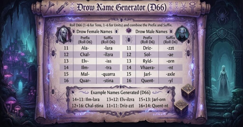 D66 Drow name generator