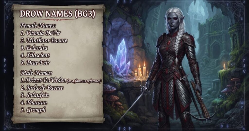 Drow Names BG3