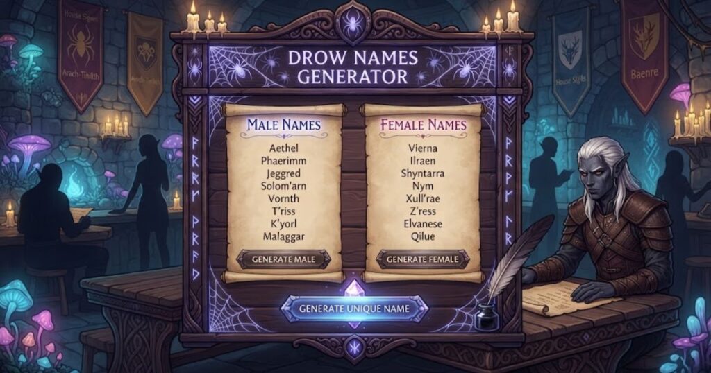 Drow Names Generator