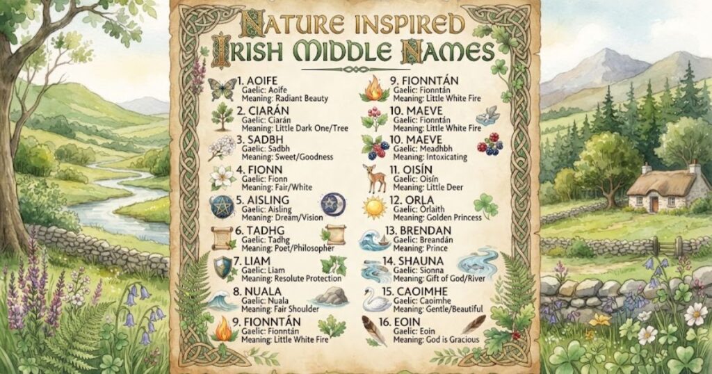 Nature Inspired Irish Middle Names