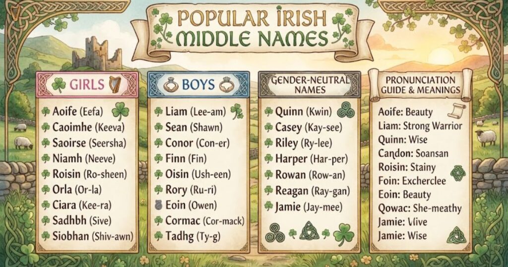 Popular Irish Middle Names