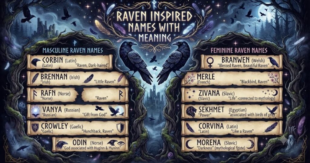 Raven Inspired Names with Meaning
