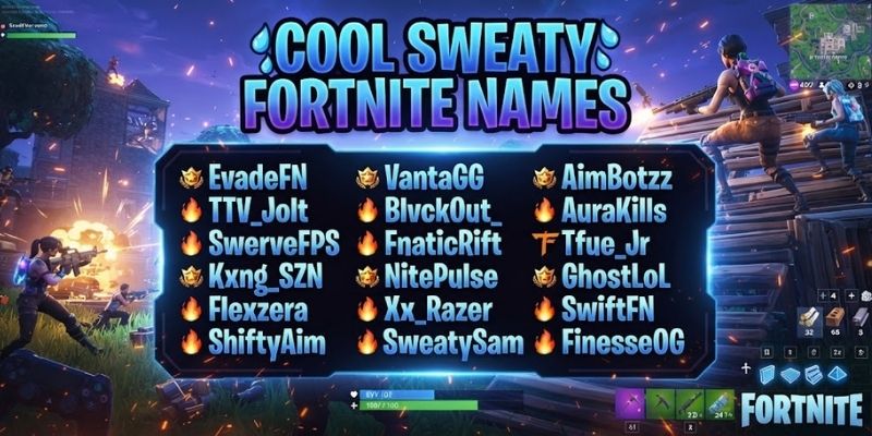 Cool Sweaty Fortnite Names