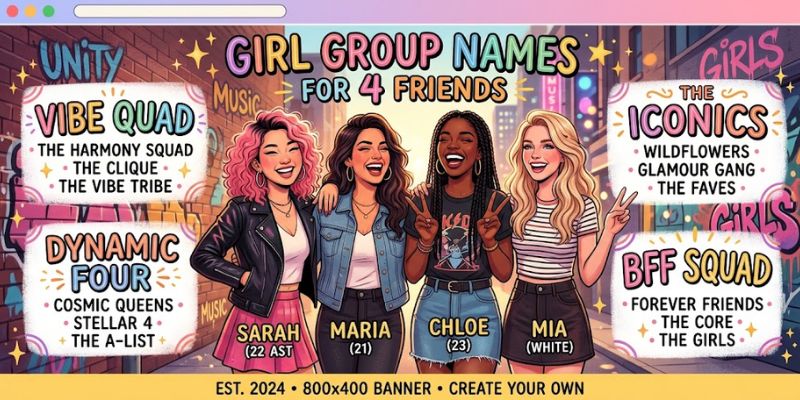 Girl Group Names for 4 Friends