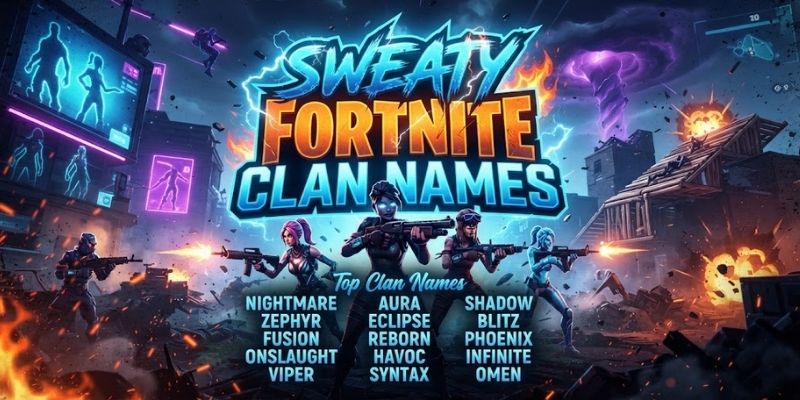 Sweaty Fortnite Clan Names