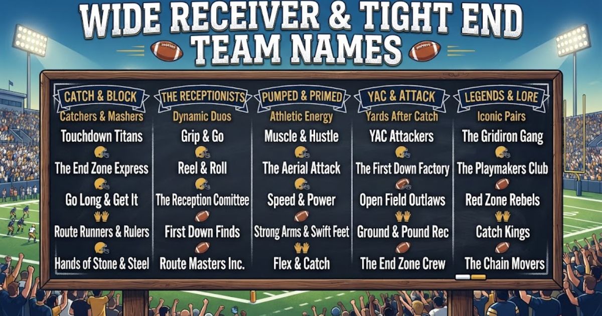 Wide Receiver and Tight End Team Names