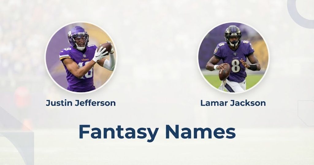 Justin Jefferson and Lamar Jackson Fantasy Names
